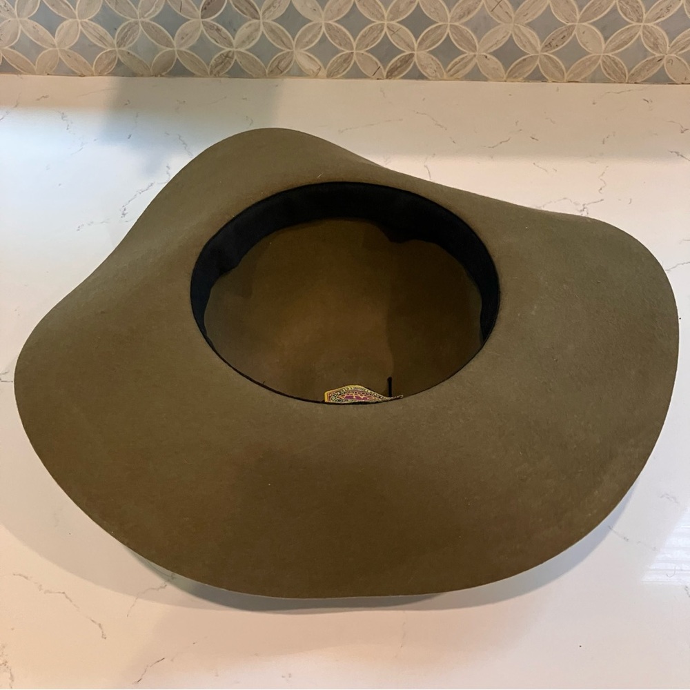 Vintage Scala Collezione Floppy Wide Brown Green Floppy Brim Hat 100% Wool OS - Picture 9 of 11